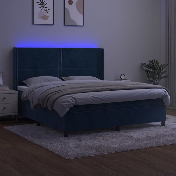 vidaXL s&ouml;t&eacute;tk&eacute;k b&aacute;rsony rug&oacute;s &eacute;s LED-es &aacute;gy matraccal 160x200 cm