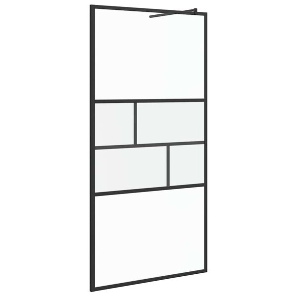 vidaXL Walk-in zuhanyfal Fekete 80 x 195 x 0.5 cm &Uuml;veg &eacute;s Alum&iacute;nium