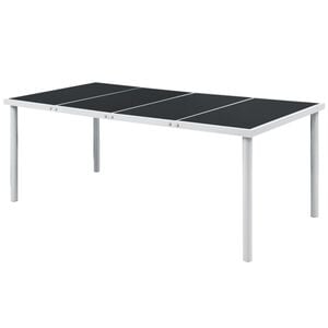 vidaXL fekete ac&eacute;l kerti asztal 190 x 90 x 74 cm