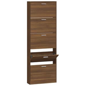 vidaXL barna t&ouml;lgysz&iacute;nű szerelt fa cipősszekr&eacute;ny 59 x 17 x 169 cm