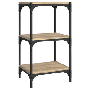 vidaXL sonoma t&ouml;lgy szerelt fa &eacute;s ac&eacute;l k&ouml;nyvszekr&eacute;ny 40 x 33 x 70,5 cm