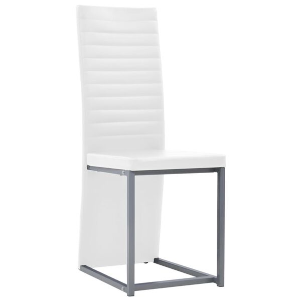 vidaXL 7-részes fekete/fehér acél és edzett üveg étkezőgarnitúra