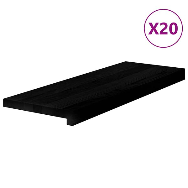 vidaXL l&eacute;pcsőfokok 20 db S&ouml;t&eacute;tbarna 70x30x2 cm t&ouml;m&ouml;rfa t&ouml;lgyfa