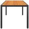 vidaXL fekete ak&aacute;cfa &eacute;s polyrattan kerti asztal 190 x 90 x 75 cm