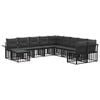 vidaXL K&uuml;lt&eacute;ri kanap&eacute; szett 11 db Fekete &eacute;s S&ouml;t&eacute;tsz&uuml;rke Poli&eacute;szter