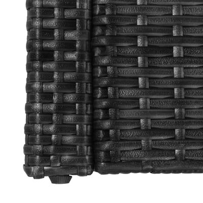vidaXL 5-részes fekete polyrattan kerti bútorszett párnákkal