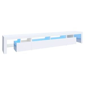 vidaXL feh&eacute;r TV-szekr&eacute;ny LED-l&aacute;mp&aacute;kkal 260x36,5x40 cm