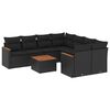 vidaXL Patio Sofa Set 9-szem&eacute;lyes Black