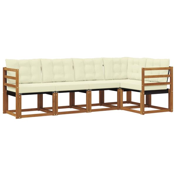 vidaXL K&uuml;lt&eacute;ri kanap&eacute; szett p&aacute;rn&aacute;val 5 pcs Term&eacute;szetes &eacute;s fekete