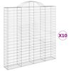 vidaXL 10 db &iacute;ves horganyzott vas gabion kos&aacute;r 200x30x200/220 cm
