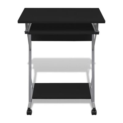 vidaXL Számítógépes íróasztal kihuzható tálcás íróasztal Fekete