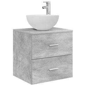 vidaXL Fali Mosd&oacute; Szekr&eacute;ny Betonsz&uuml;rke 49,5 x 35 x 63 cm Szerelt Fa
