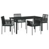 vidaXL Kert &eacute;tkező szett 5 pcs Fekete PE Rattan
