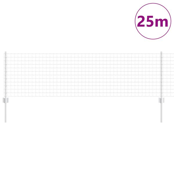 vidaXL Ker&iacute;t&eacute;s oszlopokkal Ez&uuml;st 0,6 x 25 m Ac&eacute;l