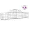 vidaXL 5 db &iacute;ves horganyzott vas gabion kos&aacute;r 200x30x40/60 cm