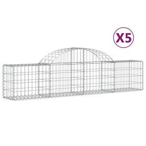 vidaXL 5 db &iacute;ves horganyzott vas gabion kos&aacute;r 200x30x40/60 cm