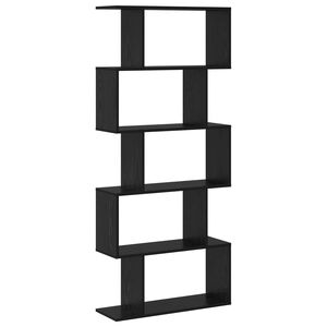 vidaXL K&ouml;nyvespolc 5 szintes 70 x 24 x 161 cm Szerelt Fa Fekete t&ouml;lgy