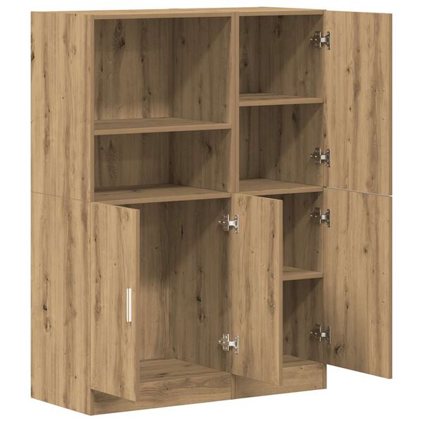 vidaXL 2 részes kézműves tölgy szerelt fa konyhaszekrény garnitúra