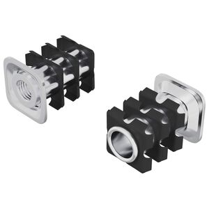 vidaXL Menetes csőbet&eacute;t 2 pcs Fekete &eacute;s Ez&uuml;st 15,8 x 15,8 x 22,5 mm