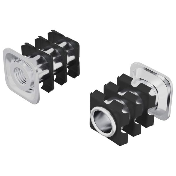 vidaXL Menetes csőbet&eacute;t 2 pcs Fekete &eacute;s Ez&uuml;st 15,8 x 15,8 x 22,5 mm