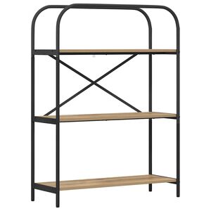 vidaXL K&ouml;nyvespolc 3 szintes 80 x 30 x 109 cm Szerelt fa Artisan t&ouml;lgy