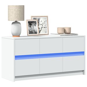 vidaXL feh&eacute;r szerelt fa TV-szekr&eacute;ny LED-ekkel 100 x 34 x 50 cm