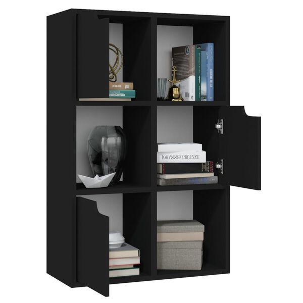 vidaXL fekete forg&aacute;cslap k&ouml;nyvespolc 60 x 27,5 x 88 cm