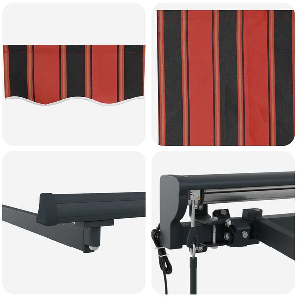 vidaXL Beh&uacute;zhat&oacute; napellenző Narancs &eacute;s Fekete 500 &times; 300 cm