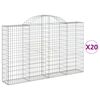 vidaXL 20 db &iacute;ves horganyzott vas gabion kos&aacute;r 200x30x120/140 cm