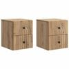 vidaXL Fali &eacute;jjeli szekr&eacute;ny 2 pcs K&eacute;zműves T&ouml;lgy 33 x 34,5 x 40 cm