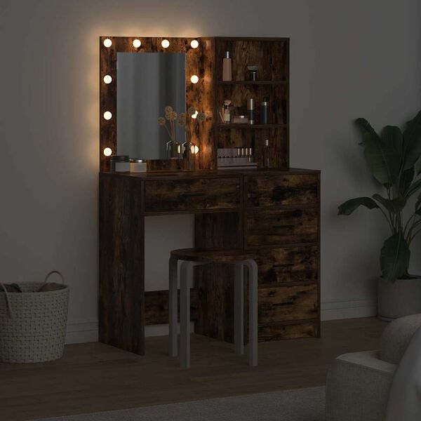 vidaXL Öltözködőasztal fiókkal 2 pcs Barna 50 x 41 x 135 cm Faanyag