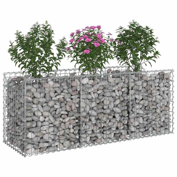 vidaXL Gabion emelt &aacute;gy Ez&uuml;st 150 x 50 x 60 cm Horganyzott ac&eacute;l