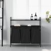 vidaXL fekete t&ouml;lgyfa mosodai kos&aacute;r 3 rekeszes polcokkal