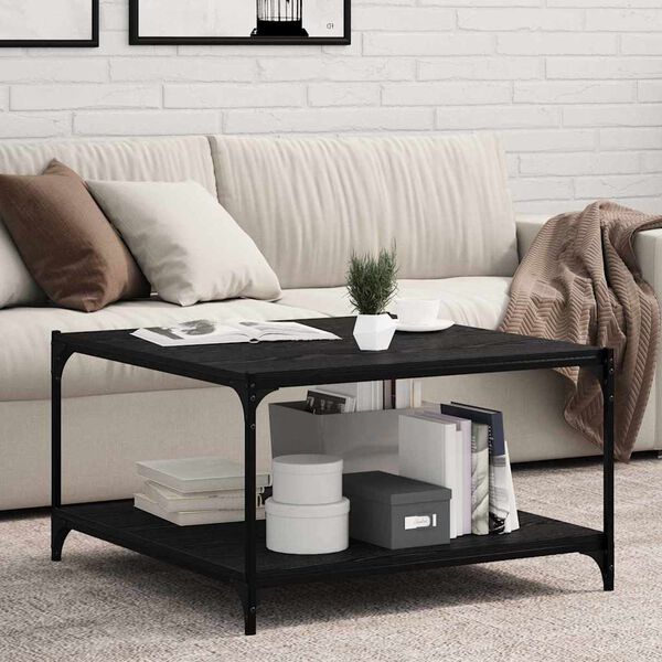 vidaXL Polcos k&ouml;nyvespolc 4 pcs Fekete 80 x 40 x 1,5 cm Faanyag