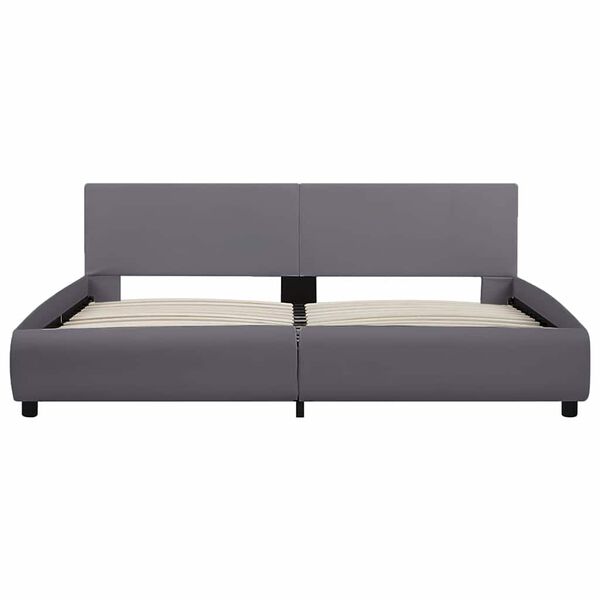 vidaXL szürke LED-es műbőr ágykeret 180 x 200 cm
