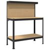 vidaXL Munkapad polcokkal Fekete 114 x 54 x 145 cm M&eacute;rn&ouml;ki fa &eacute;s f&eacute;m