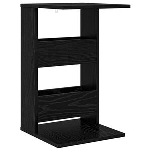 vidaXL Oldal asztal Fekete t&ouml;lgy 40 x 35 x 60,5 cm Szerelt Fa