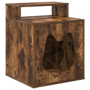 vidaXL Macska H&aacute;z F&uuml;st&ouml;s T&ouml;lgy 42,5 x 40 x 53,5 cm Szerelt Fa