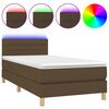 vidaXL barna sz&ouml;vet rug&oacute;s &eacute;s LED-es &aacute;gy matraccal 100x200 cm