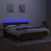 vidaXL barna sz&ouml;vet rug&oacute;s &eacute;s LED-es &aacute;gy matraccal 180 x 200 cm