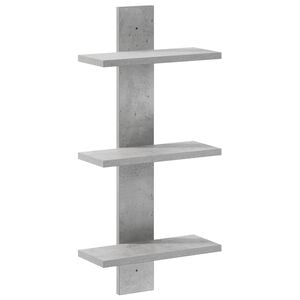 vidaXL Falpolc Betonsz&uuml;rke 30 x 13,5 x 64,5 cm Szerelt Fa