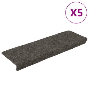 vidaXL 5 db &ouml;ntapad&oacute;s l&eacute;pcsőszőnyeg 65 x 21 x 4 cm antracit t&eacute;glalap alak&uacute; sz&eacute;llel