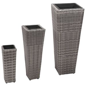 vidaXL 3 db sz&uuml;rke polyrattan kerti magas&aacute;gy&aacute;s