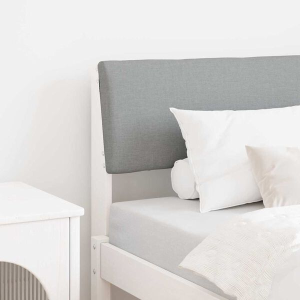 vidaXL Kárpitozott fejtámla Világosszürke 80 cm Tömör fenyőfa