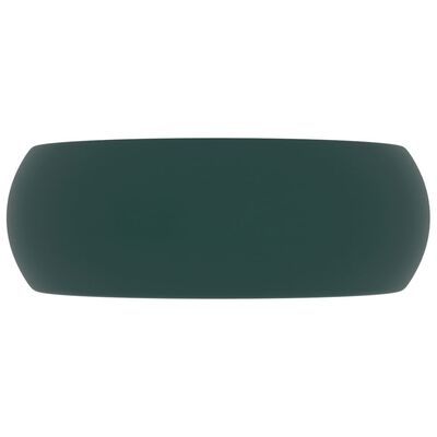 vidaXL kerek matt sötétzöld kerámia luxus mosdókagyló 40 x 15 cm