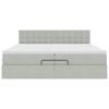 vidaXL Ottomán ágykeret matracokkal világosszürke 200x200cm bársony