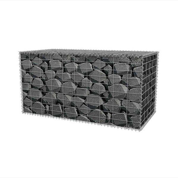 vidaXL horganyzott ac&eacute;l gabion kos&aacute;r 100 x 50 x 50 cm