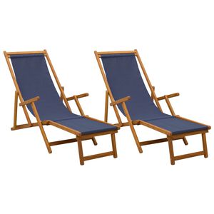 vidaXL &Ouml;sszecsukhat&oacute; nyug&aacute;gy 2 pcs 3 Poz&iacute;ci&oacute; T&ouml;m&ouml;r Eukaliptusz Fa K&eacute;k