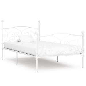 vidaXL feh&eacute;r f&eacute;m &aacute;gykeret l&eacute;cezett &aacute;gyr&aacute;ccsal 90 x 200 cm