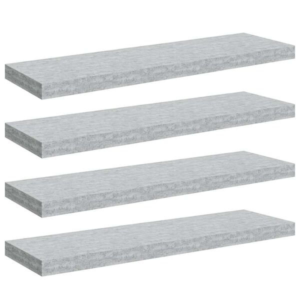 vidaXL 4 db betonsz&uuml;rke MDF lebegő fali polc 80 x 23,5 x 3,8 cm